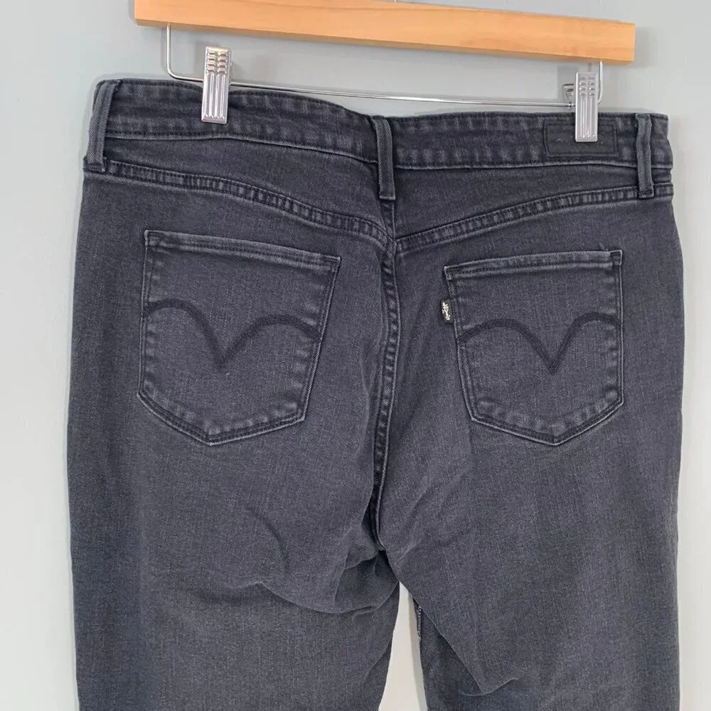 Levi's Mid‎ Rise Skinny Jeans Women 12M Black Stretch Denim